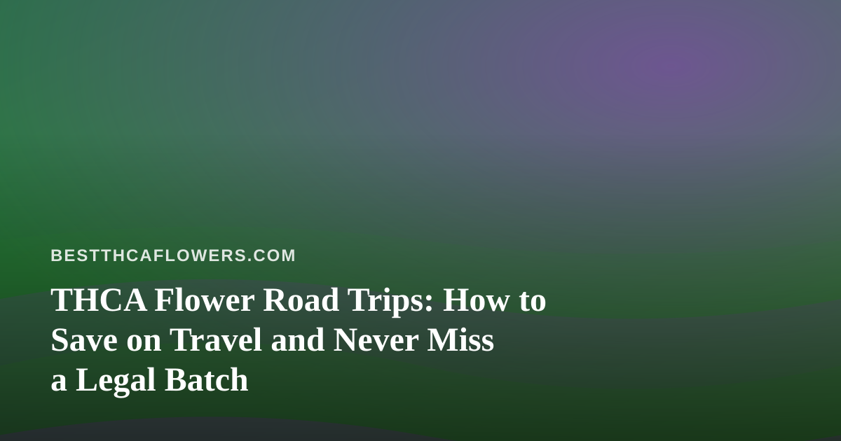 THCA Flower Road Trips: How to Save on Travel and Never Miss a Legal Batch