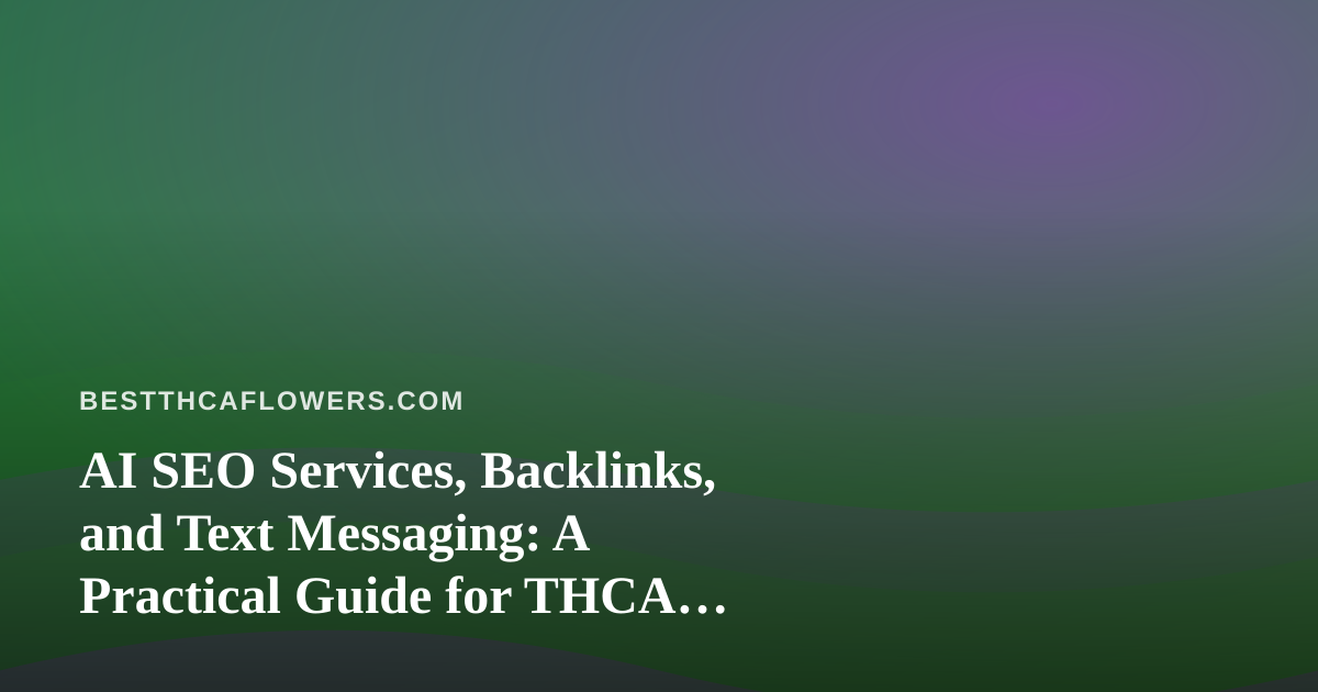 AI SEO Services, Backlinks, and Text Messaging: A Practical Guide for THCA Flower Review Sites