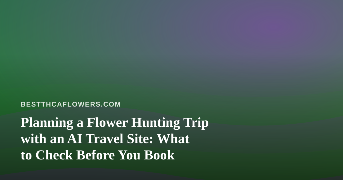 Planning a Flower Hunting Trip with an AI Travel Site: What to Check Before You Book
