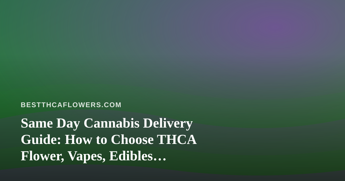 Same Day Cannabis Delivery Guide: How to Choose THCA Flower, Vapes, Edibles, Prerolls, and Concentrates