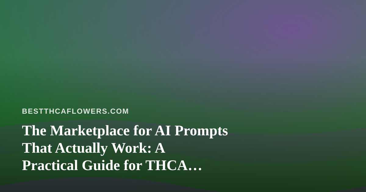 The Marketplace for AI Prompts That Actually Work: A Practical Guide for THCA Flower Reviewers
